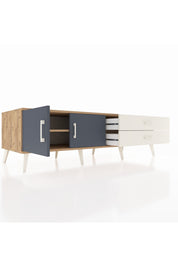 Kronos TV Ünitesi Tek Raflı 2 Çekmeceli 2 Kapaklı 176x59x51 Çam-Antrasit/Aytaşı