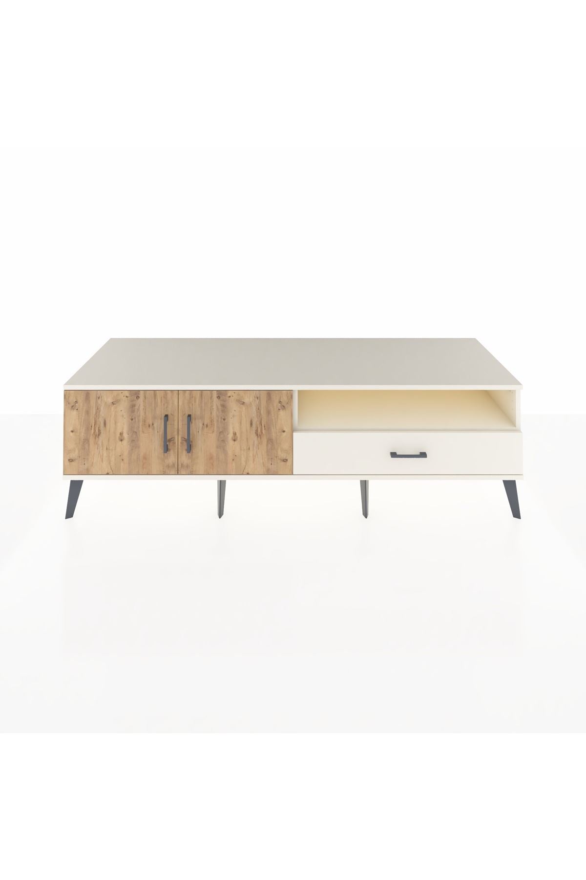 Kronos TV Ünitesi 2 Raflı Tek Çekmeceli 2 Kapaklı 176x59x51 Aytaşı-Çam/Aytaşı