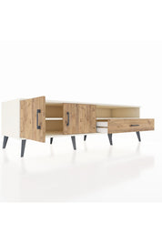 Kronos TV Ünitesi 2 Raflı Tek Çekmeceli 2 Kapaklı 176x59x51 Aytaşı-Çam/Çam