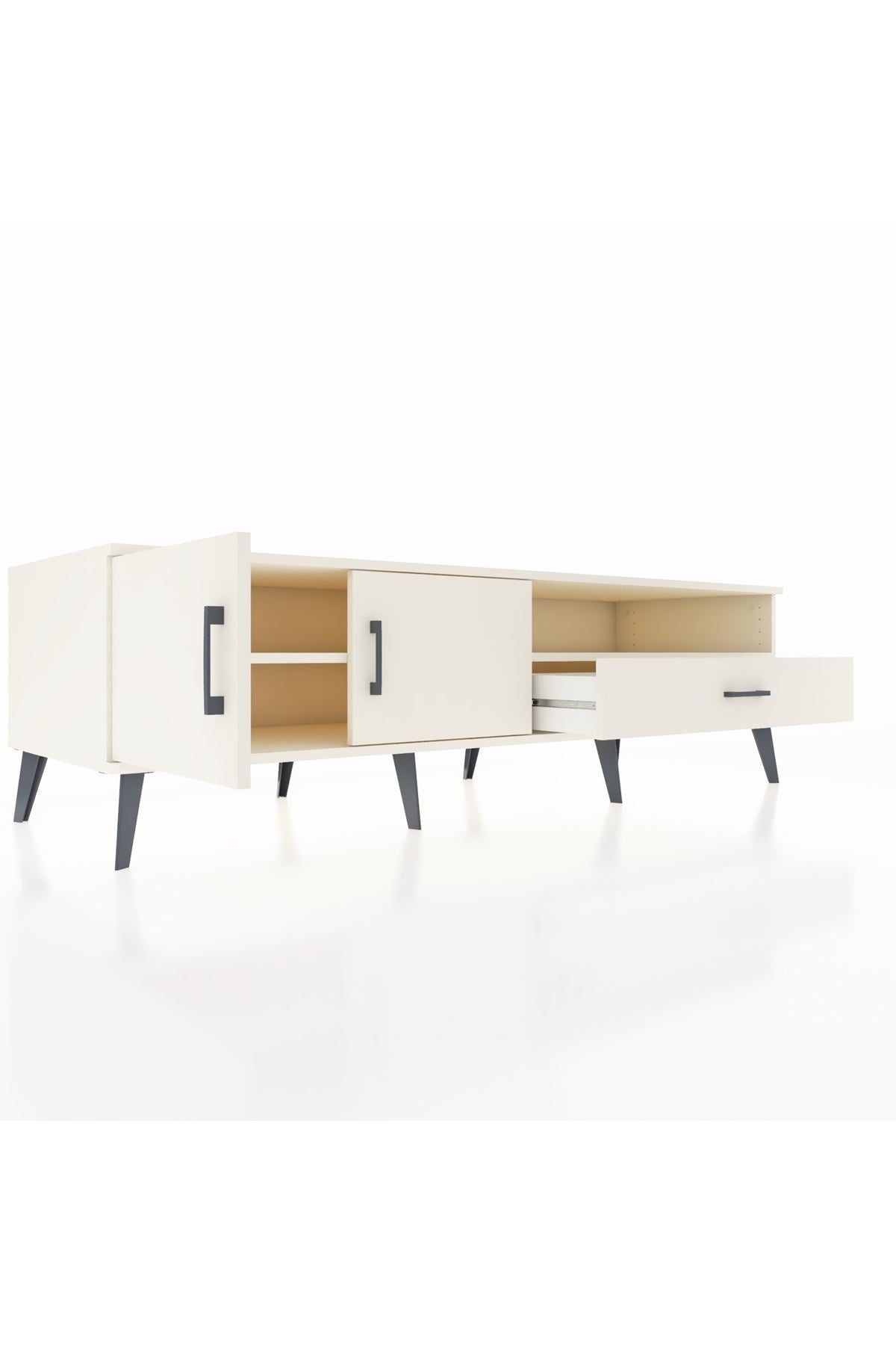 Kronos TV Ünitesi 2 Raflı Tek Çekmeceli 2 Kapaklı 176x59x51 Aytaşı-Aytaşı/Aytaşı