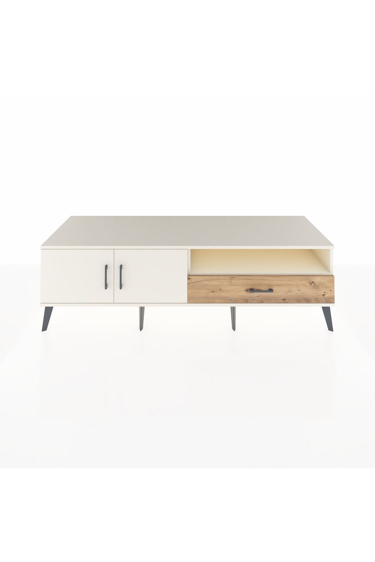 Kronos TV Ünitesi 2 Raflı Tek Çekmeceli 2 Kapaklı 176x59x51 Aytaşı-Aytaşı/Çam