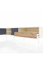 Kronos TV Ünitesi 2 Raflı Tek Çekmeceli 2 Kapaklı 176x59x51 Aytaşı-Antrasit/Çam