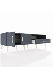 Kronos TV Ünitesi 2 Raflı Tek Çekmeceli 2 Kapaklı 176x59x51 Antrasit-Antrasit/Antrasit