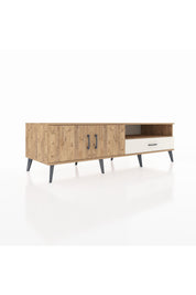 Kronos TV Ünitesi 2 Raflı Tek Çekmeceli 2 Kapaklı 176x59x51 Çam-Çam/Aytaşı