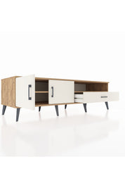 Kronos TV Ünitesi 2 Raflı Tek Çekmeceli 2 Kapaklı 176x59x51 Çam-Aytaşı/Aytaşı