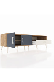 Kronos TV Ünitesi 2 Raflı Tek Çekmeceli 2 Kapaklı 176x59x51 Çam-Antrasit/Aytaşı