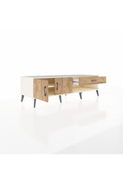 Kronos TV Ünitesi Tek Raflı Tek Çekmeceli 2 Kapaklı 176x59x51 Aytaşı-Çam/Çam