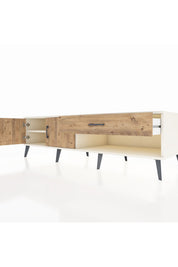 Kronos TV Ünitesi Tek Raflı Tek Çekmeceli 2 Kapaklı 176x59x51 Aytaşı-Çam/Çam