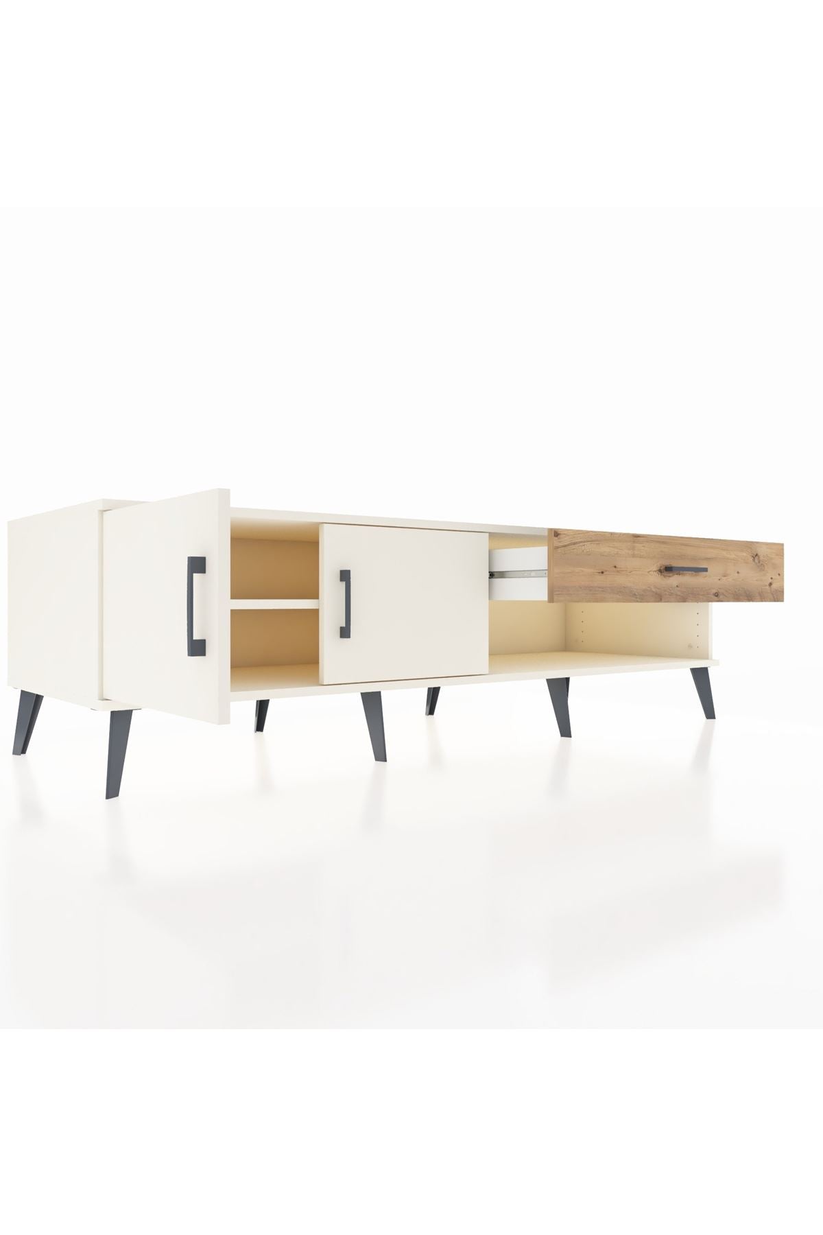 Kronos TV Ünitesi Tek Raflı Tek Çekmeceli 2 Kapaklı 176x59x51 Aytaşı-Aytaşı/Çam