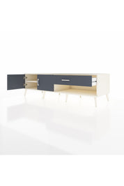 Kronos TV Ünitesi Tek Raflı Tek Çekmeceli 2 Kapaklı 176x59x51 Aytaşı-Antrasit/Antrasit