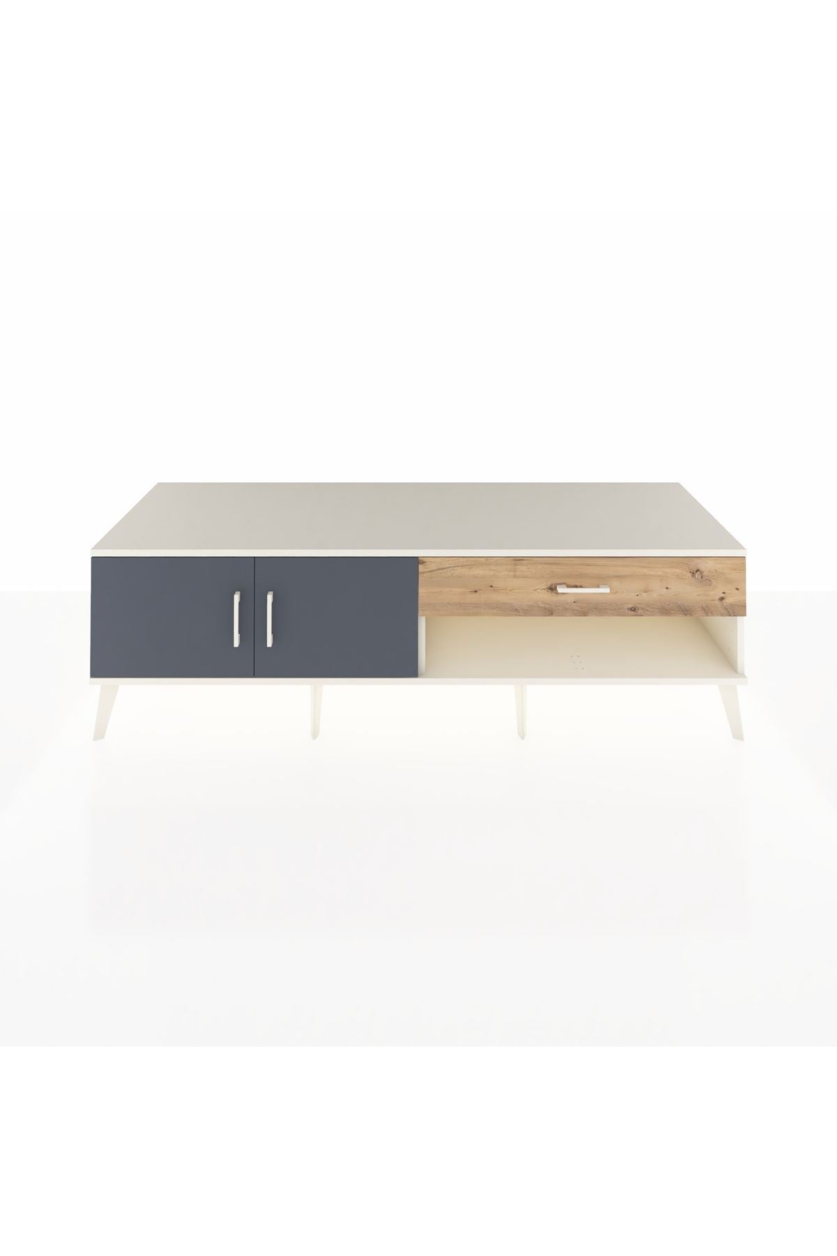 Kronos TV Ünitesi Tek Raflı Tek Çekmeceli 2 Kapaklı 176x59x51 Aytaşı-Antrasit/Çam