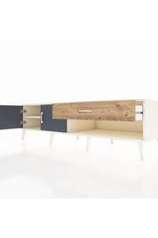 Kronos TV Ünitesi Tek Raflı Tek Çekmeceli 2 Kapaklı 176x59x51 Aytaşı-Antrasit/Çam