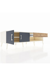 Kronos TV Ünitesi Tek Raflı Tek Çekmeceli 2 Kapaklı 176x59x51 Aytaşı-Antrasit/Çam