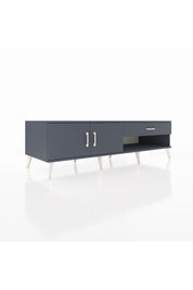 Kronos TV Ünitesi Tek Raflı Tek Çekmeceli 2 Kapaklı 176x59x51 Antrasit-Antrasit/Antrasit