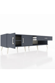 Kronos TV Ünitesi Tek Raflı Tek Çekmeceli 2 Kapaklı 176x59x51 Antrasit-Antrasit/Antrasit