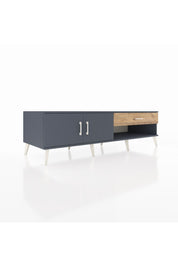 Kronos TV Ünitesi Tek Raflı Tek Çekmeceli 2 Kapaklı 176x59x51 Antrasit-Antrasit/Çam