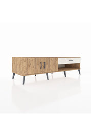 Kronos TV Ünitesi Tek Raflı Tek Çekmeceli 2 Kapaklı 176x59x51 Çam-Çam/Aytaşı