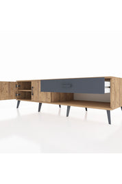 Kronos TV Ünitesi Tek Raflı Tek Çekmeceli 2 Kapaklı 176x59x51 Çam-Çam/Antrasit