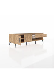 Kronos TV Ünitesi Tek Raflı Tek Çekmeceli 2 Kapaklı 176x59x51 Çam-Çam/Çam