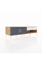 Kronos TV Ünitesi Tek Raflı Tek Çekmeceli 2 Kapaklı 176x59x51 Çam-Antrasit/Aytaşı