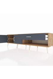 Kronos TV Ünitesi Tek Raflı Tek Çekmeceli 2 Kapaklı 176x59x51 Çam-Antrasit/Antrasit