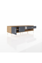 Kronos TV Ünitesi Tek Raflı Tek Çekmeceli 2 Kapaklı 176x59x51 Çam-Antrasit/Antrasit