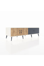 Kronos TV Ünitesi Tek Raflı Tek Çekmeceli 2 Kapaklı 176x59x51 Aytaşı-Çam/Antrasit