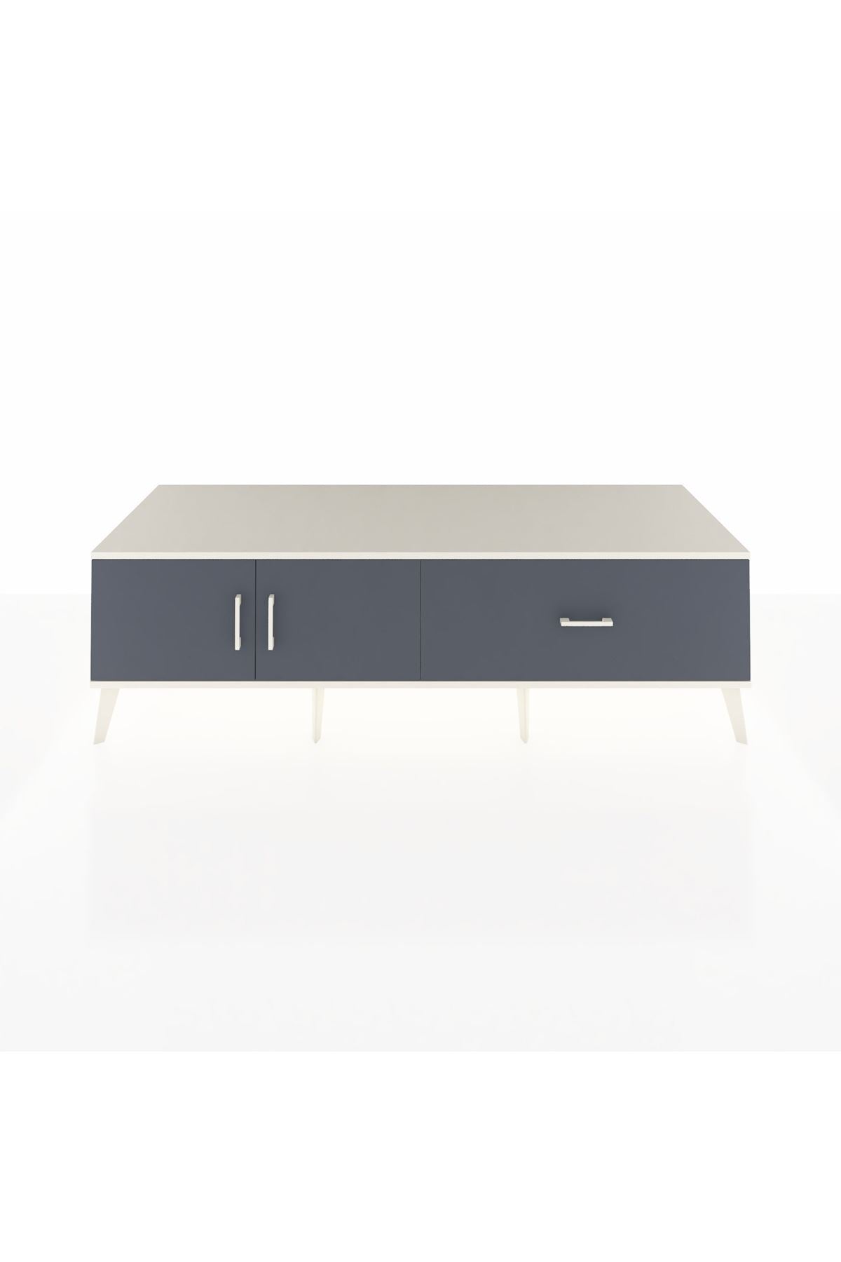 Kronos TV Ünitesi Tek Raflı Tek Çekmeceli 2 Kapaklı 176x59x51 Aytaşı-Antrasit/Antrasit