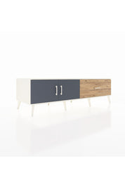 Kronos TV Ünitesi Tek Raflı Tek Çekmeceli 2 Kapaklı 176x59x51 Aytaşı-Antrasit/Çam