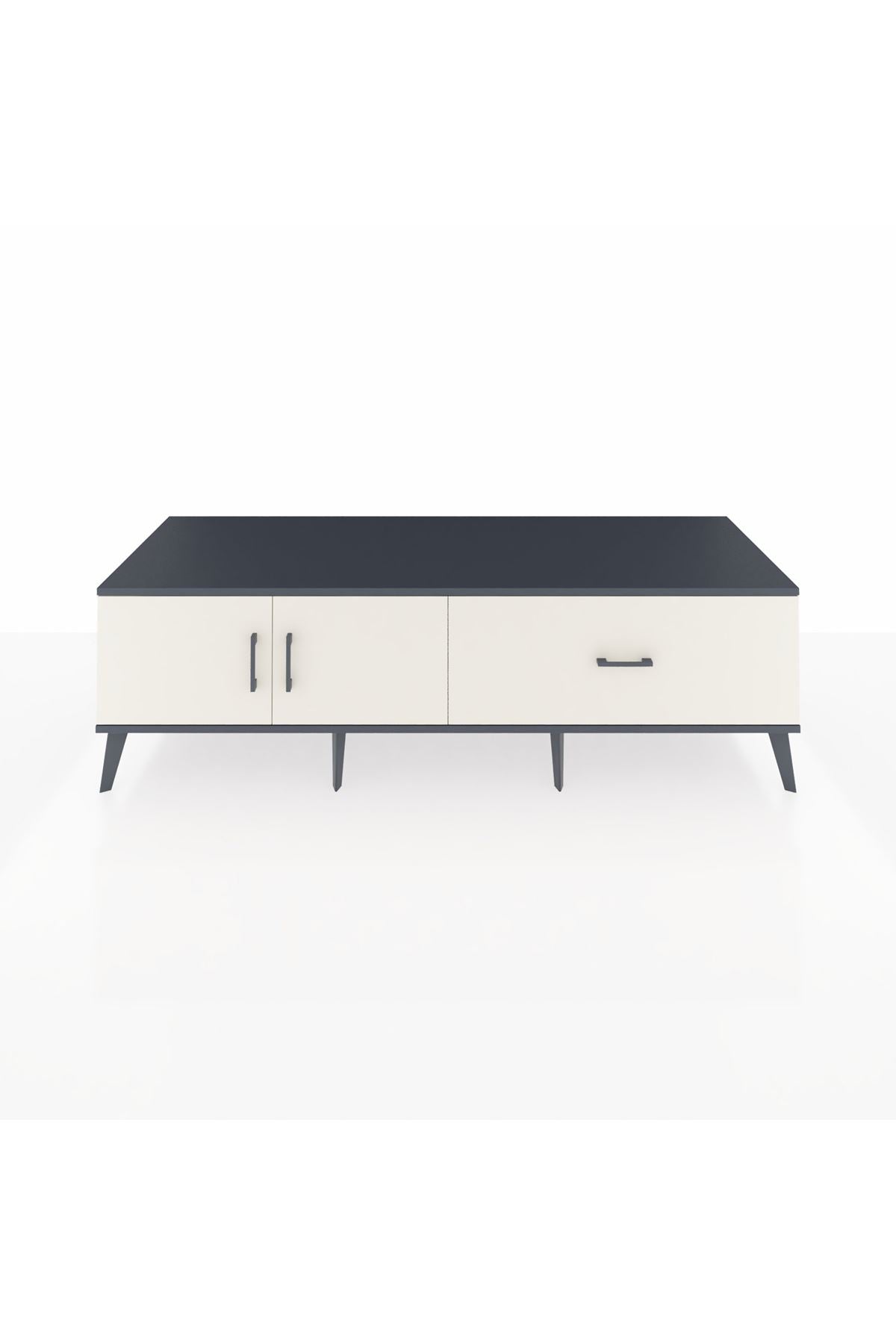 Kronos TV Ünitesi Tek Raflı Tek Çekmeceli 2 Kapaklı 176x59x51 Antrasit-Aytaşı/Aytaşı