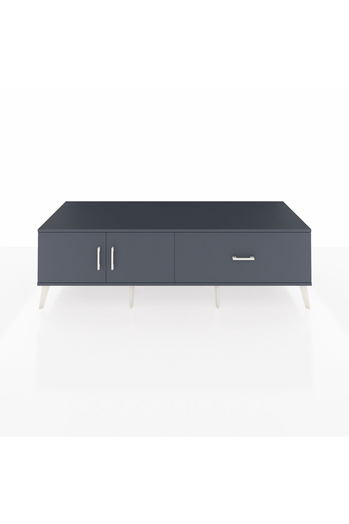 Kronos TV Ünitesi Tek Raflı Tek Çekmeceli 2 Kapaklı 176x59x51 Antrasit-Antrasit/Antrasit