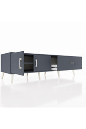 Kronos TV Ünitesi Tek Raflı Tek Çekmeceli 2 Kapaklı 176x59x51 Antrasit-Antrasit/Antrasit