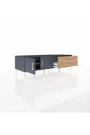 Kronos TV Ünitesi Tek Raflı Tek Çekmeceli 2 Kapaklı 176x59x51 Antrasit-Antrasit/Çam