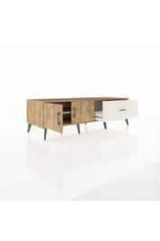 Kronos TV Ünitesi Tek Raflı Tek Çekmeceli 2 Kapaklı 176x59x51 Çam-Çam/Aytaşı