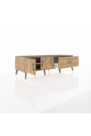Kronos TV Ünitesi Tek Raflı Tek Çekmeceli 2 Kapaklı 176x59x51 Çam-Çam/Çam