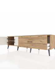 Kronos TV Ünitesi Tek Raflı Tek Çekmeceli 2 Kapaklı 176x59x51 Çam-Aytaşı/Çam