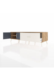 Kronos TV Ünitesi Tek Raflı Tek Çekmeceli 2 Kapaklı 176x59x51 Çam-Antrasit/Aytaşı