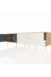 Kronos TV Ünitesi Tek Raflı Tek Çekmeceli 2 Kapaklı 176x59x51 Çam-Antrasit/Aytaşı