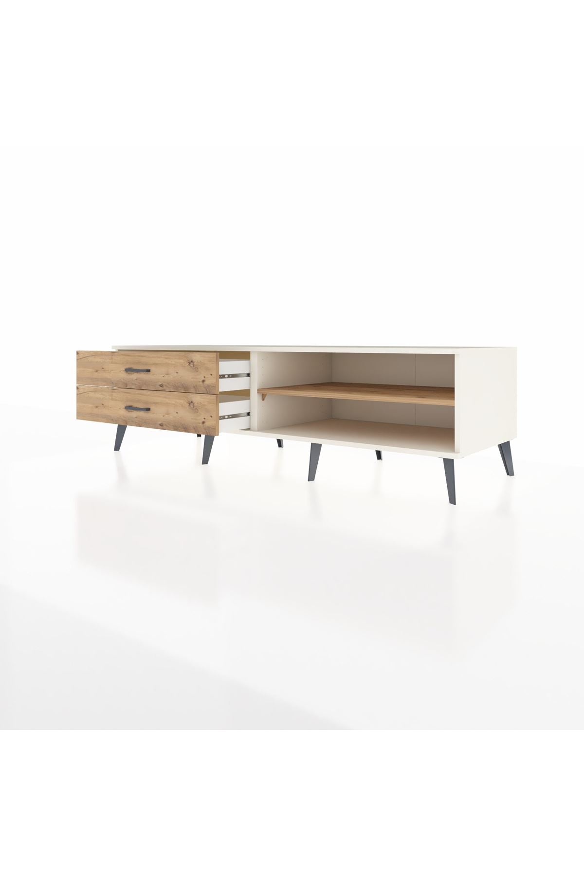 Kronos TV Ünitesi Tek Raflı 2 Çekmeceli  176x59x51 Aytaşı-Çam/Çam