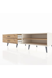 Kronos TV Ünitesi Tek Raflı 2 Çekmeceli  176x59x51 Aytaşı-Çam/Çam