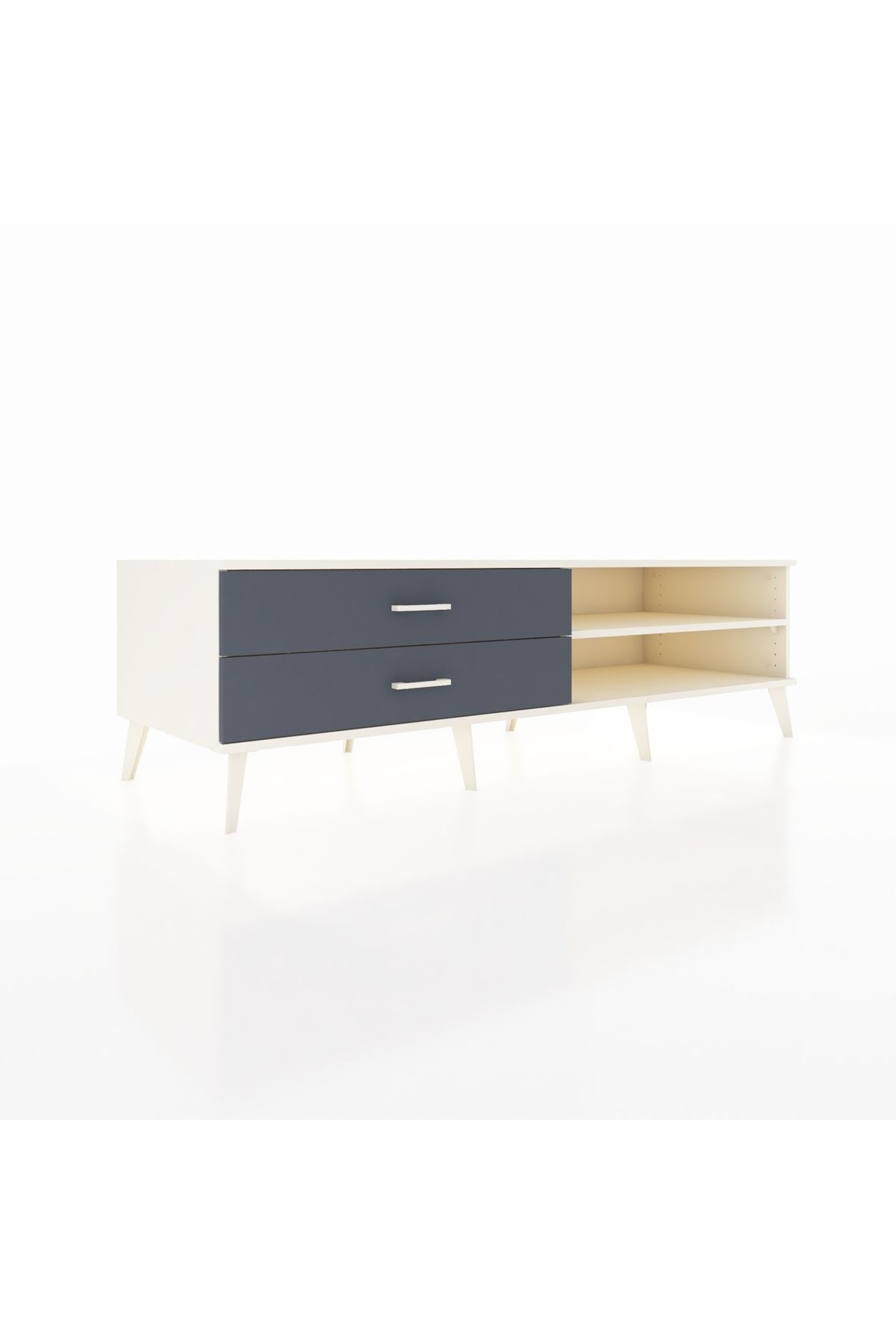 Kronos TV Ünitesi Tek Raflı 2 Çekmeceli  176x59x51 Aytaşı-Aytaşı/Antrasit