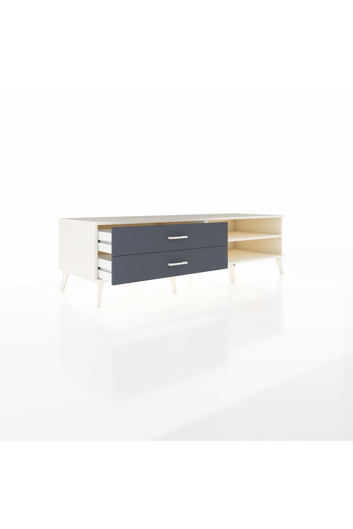 Kronos TV Ünitesi Tek Raflı 2 Çekmeceli  176x59x51 Aytaşı-Aytaşı/Antrasit