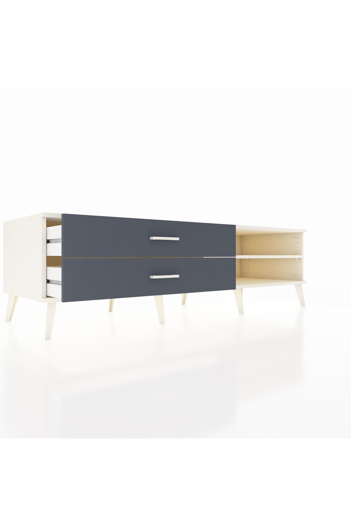 Kronos TV Ünitesi Tek Raflı 2 Çekmeceli  176x59x51 Aytaşı-Aytaşı/Antrasit