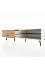 Kronos TV Ünitesi Tek Raflı 2 Çekmeceli  176x59x51 Aytaşı-Antrasit/Çam