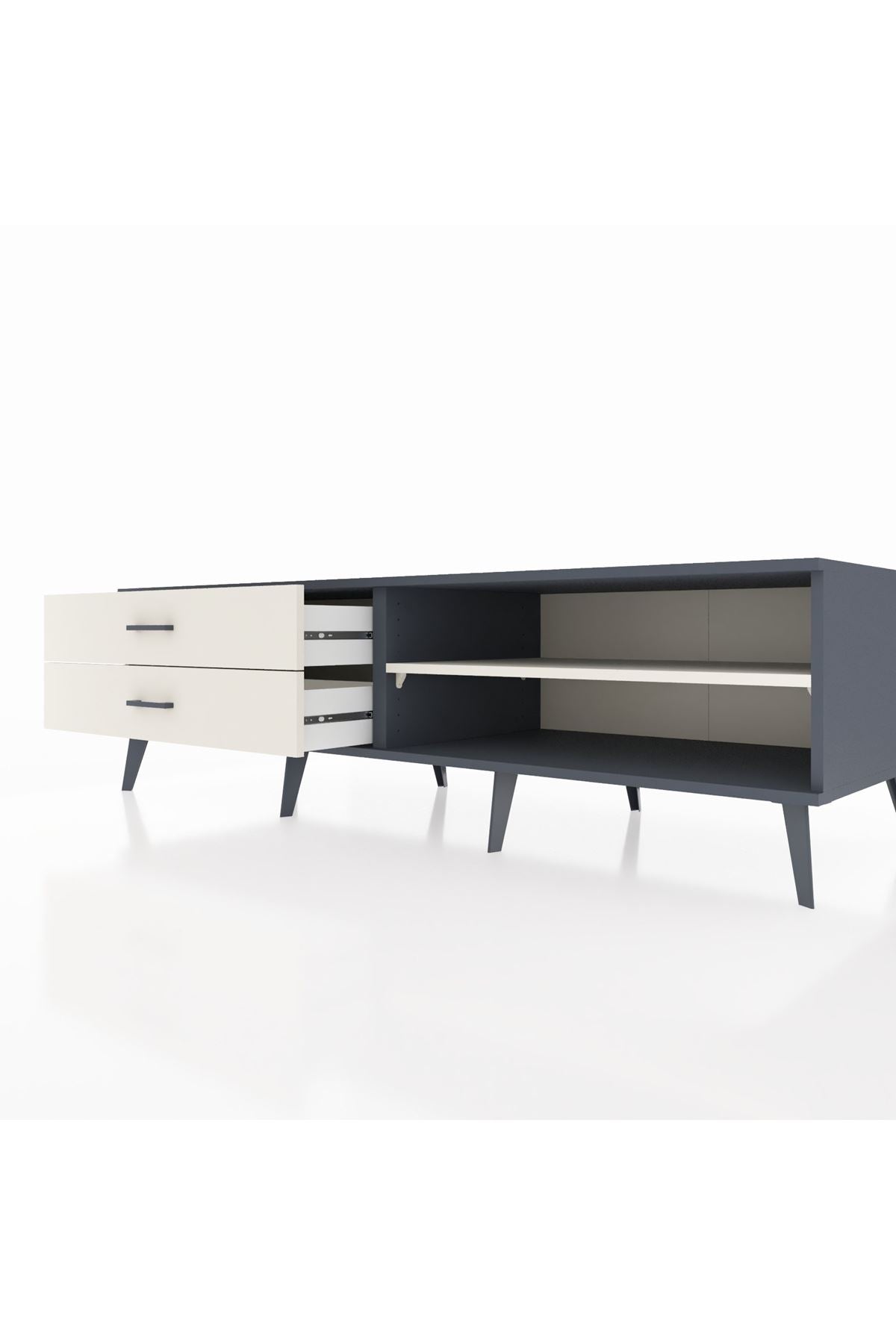 Kronos TV Ünitesi Tek Raflı 2 Çekmeceli  176x59x51 Antrasit-Aytaşı/Aytaşı