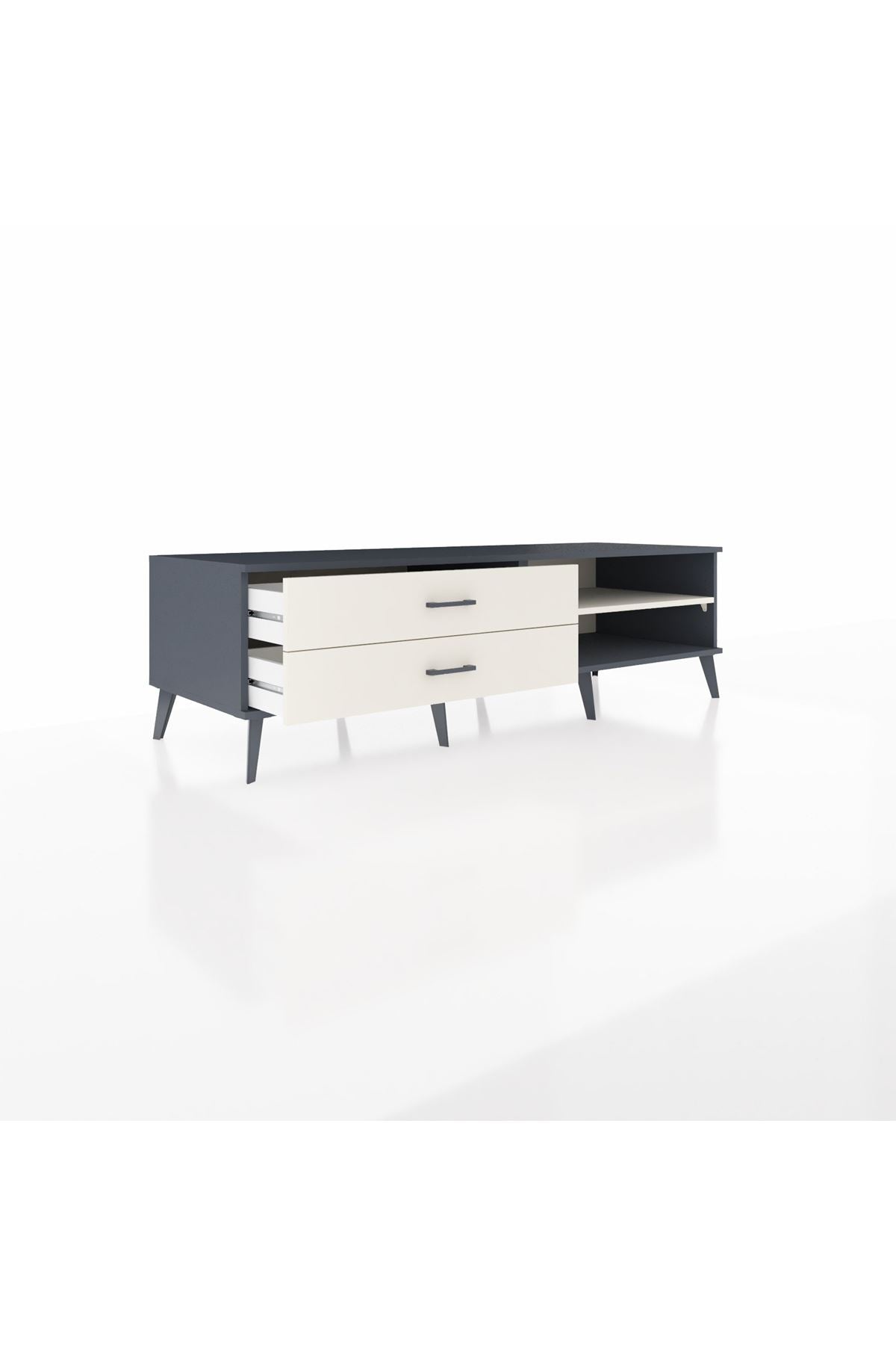 Kronos TV Ünitesi Tek Raflı 2 Çekmeceli  176x59x51 Antrasit-Aytaşı/Aytaşı