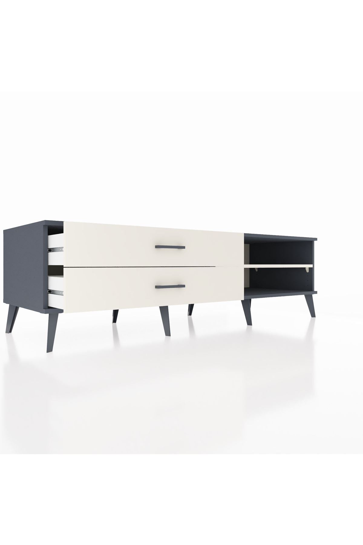 Kronos TV Ünitesi Tek Raflı 2 Çekmeceli  176x59x51 Antrasit-Aytaşı/Aytaşı