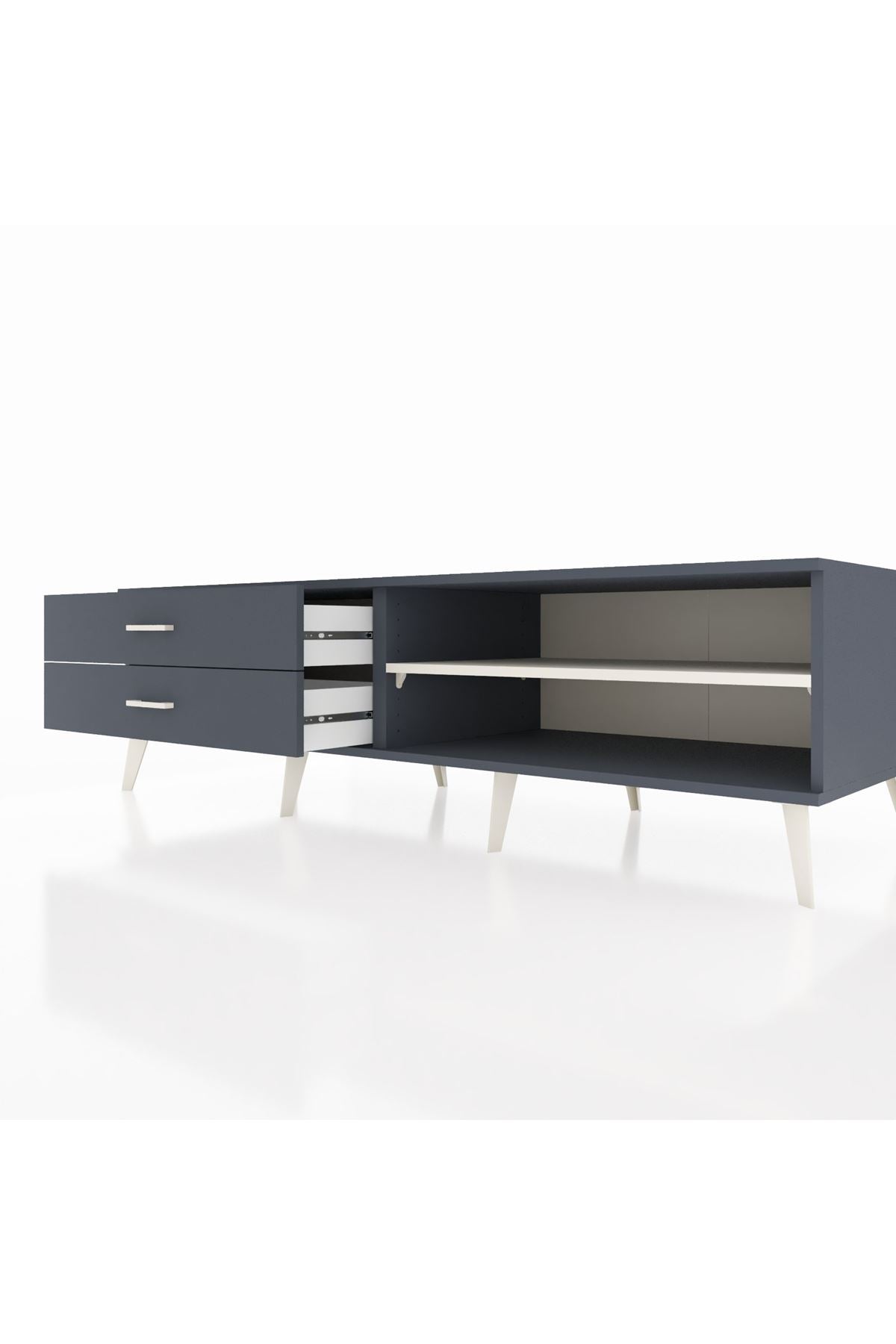 Kronos TV Ünitesi Tek Raflı 2 Çekmeceli  176x59x51 Antrasit-Aytaşı/Antrasit