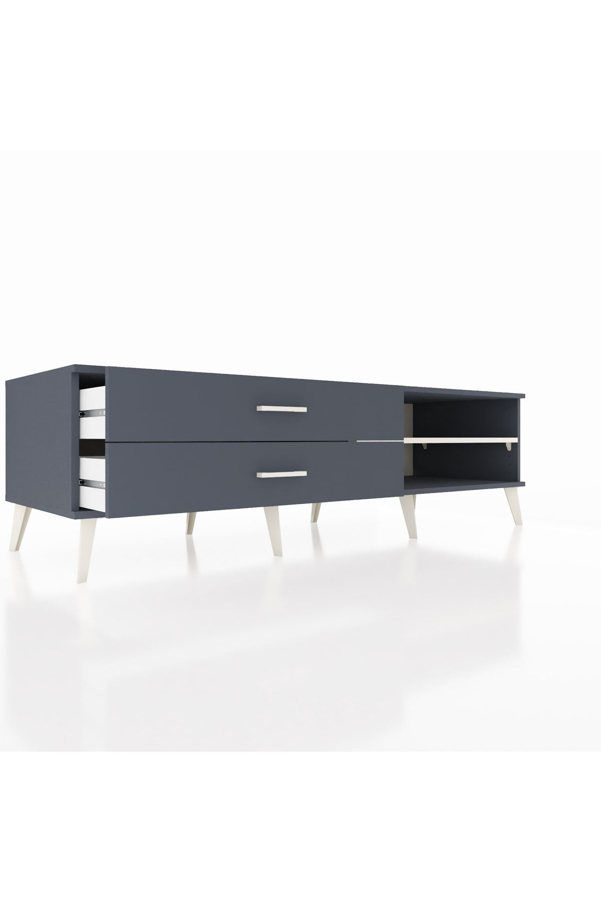 Kronos TV Ünitesi Tek Raflı 2 Çekmeceli  176x59x51 Antrasit-Aytaşı/Antrasit