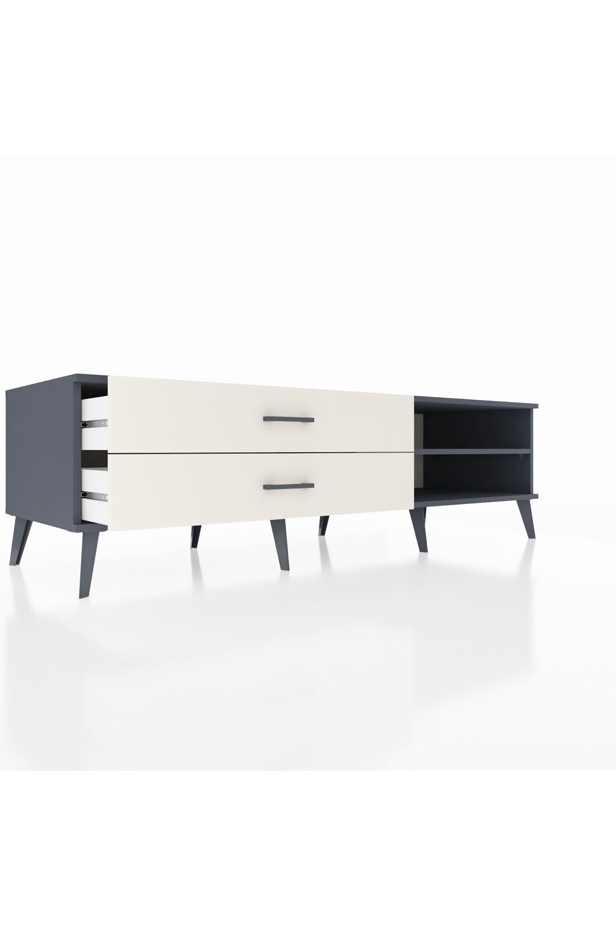 Kronos TV Ünitesi Tek Raflı 2 Çekmeceli  176x59x51 Antrasit-Antrasit/Aytaşı